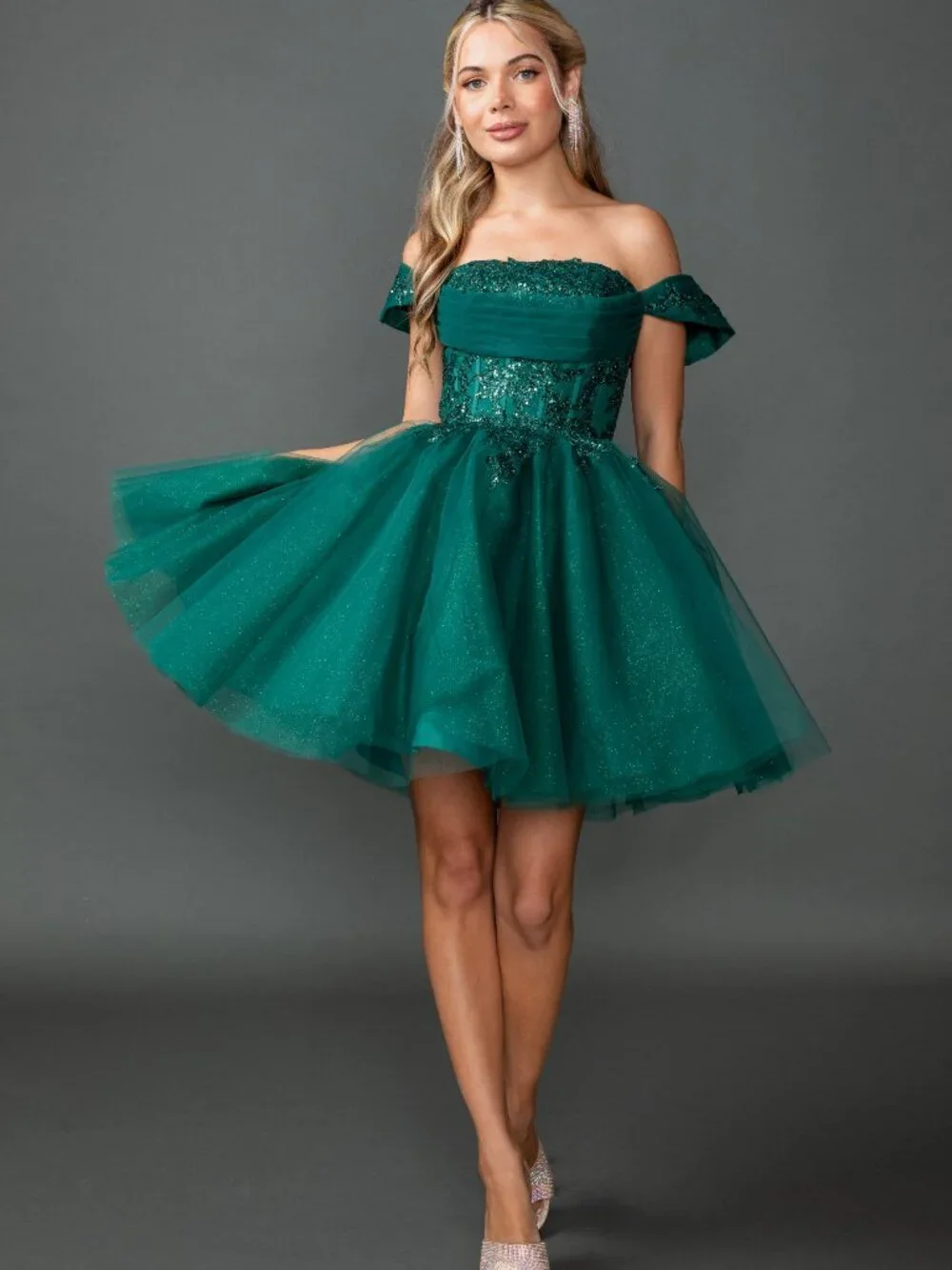 NEW HUNTER-GREEN Evening Gown Floor Length Formal Elegant Stunning 3433